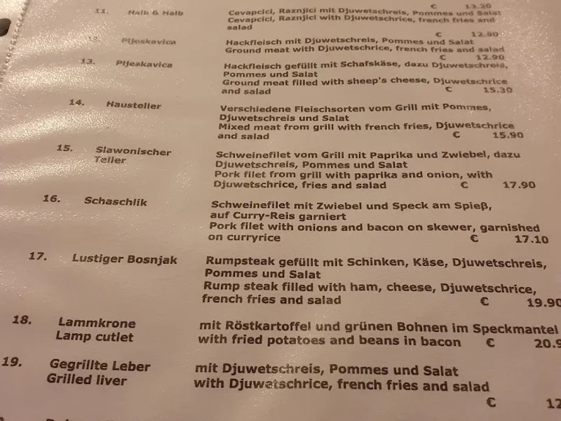 menu 1 of Restaurant Heimgarten