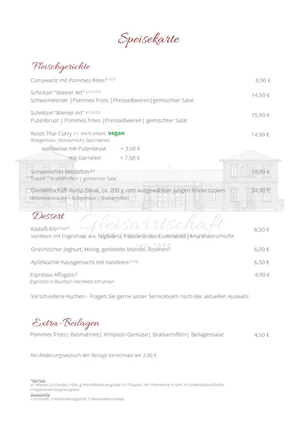menu 0 of Gleiswirtschaft im Giesinger Kulturzentrum