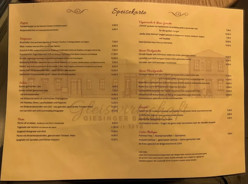 menu 2 of Gleiswirtschaft im Giesinger Kulturzentrum