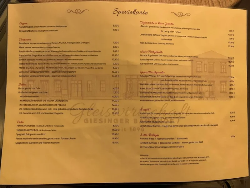 menu 2 of Gleiswirtschaft im Giesinger Kulturzentrum