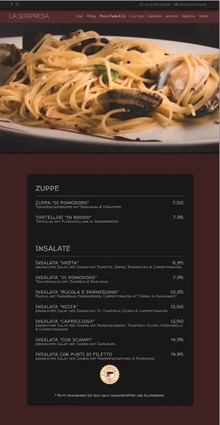 menu 2 of La Sorpresa