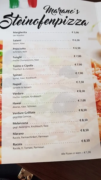 menu 0 of Marano