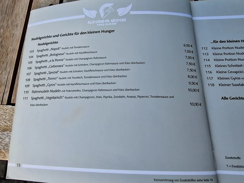 menu 2 of Fliegender Grieche