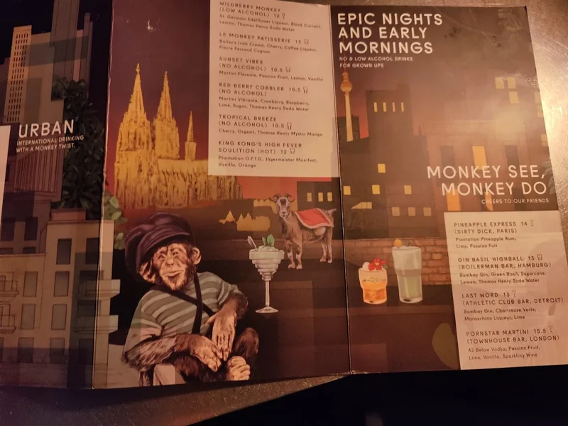 menu 0 of Monkey Bar