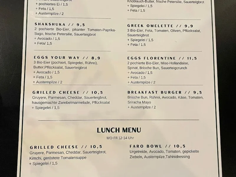 menu 0 of SUNDAYS