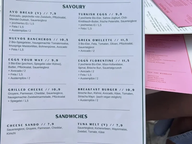 menu 1 of SUNDAYS