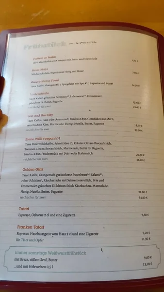 menu 1 of Caffé Fatal