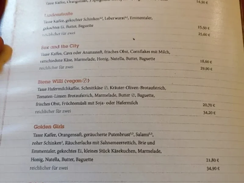 menu 1 of Caffé Fatal