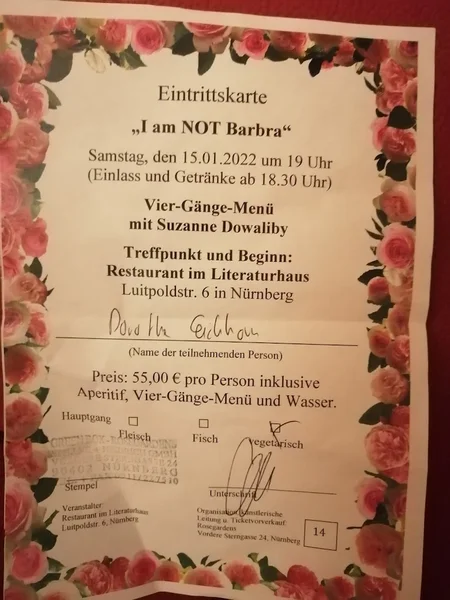menu 0 of Restaurant im Literaturhaus