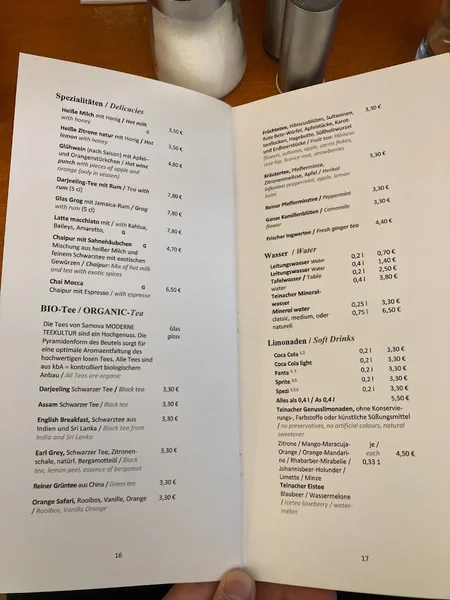 menu 1 of Restaurant im Literaturhaus