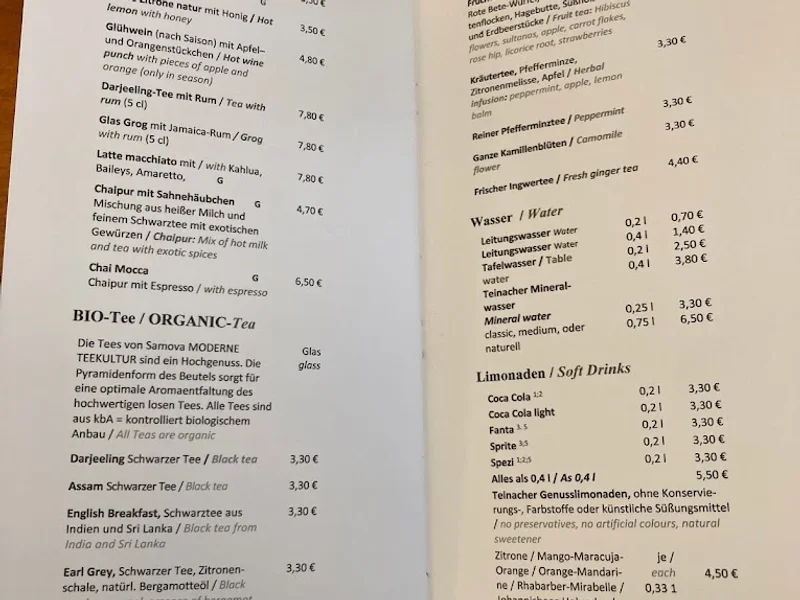 menu 1 of Restaurant im Literaturhaus