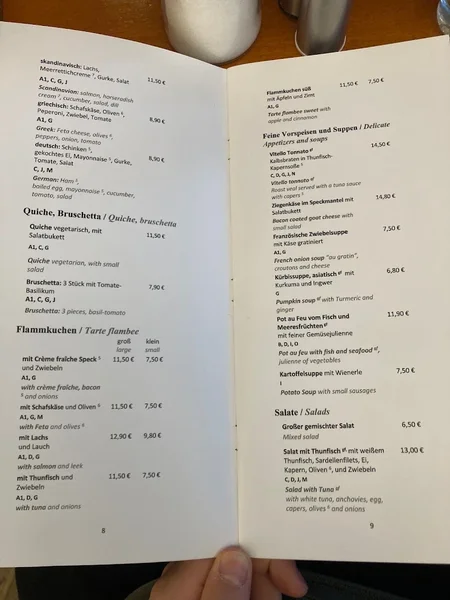 menu 2 of Restaurant im Literaturhaus