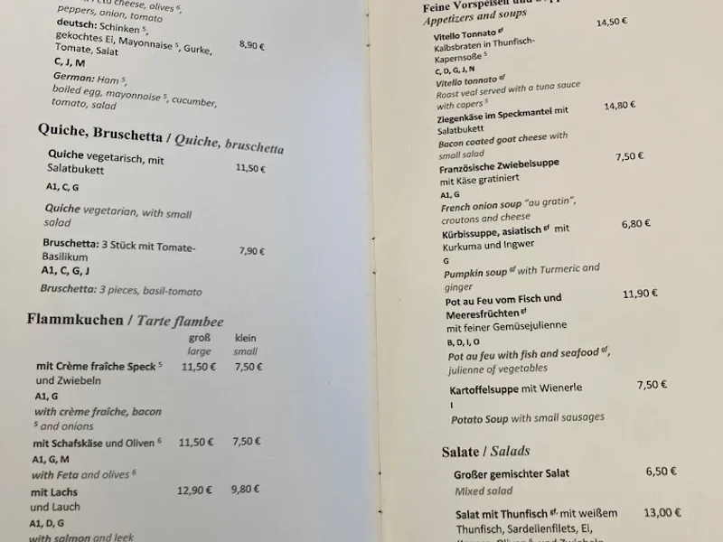 menu 2 of Restaurant im Literaturhaus