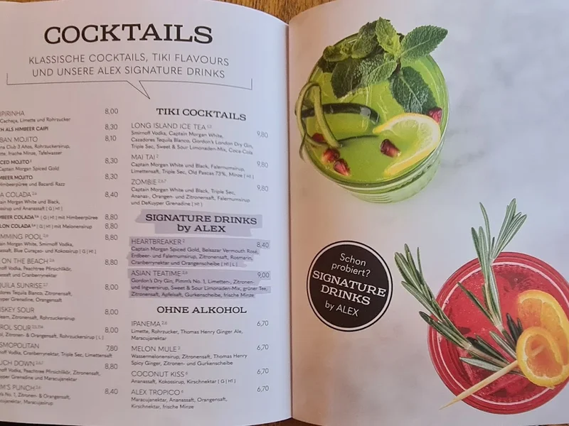menu 0 of ALEX Nürnberg