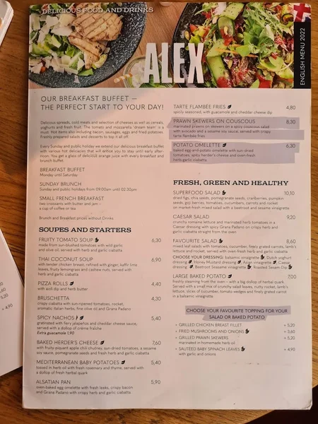 menu 1 of ALEX Nürnberg