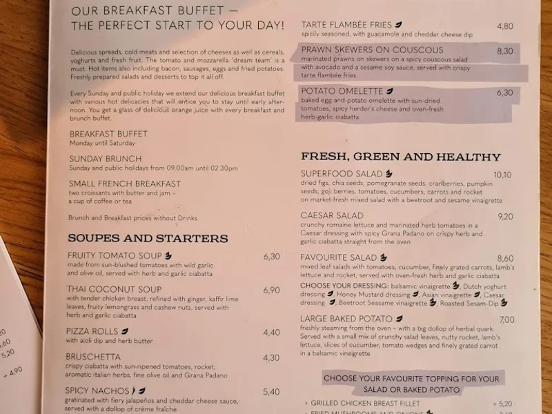 menu 1 of ALEX Nürnberg