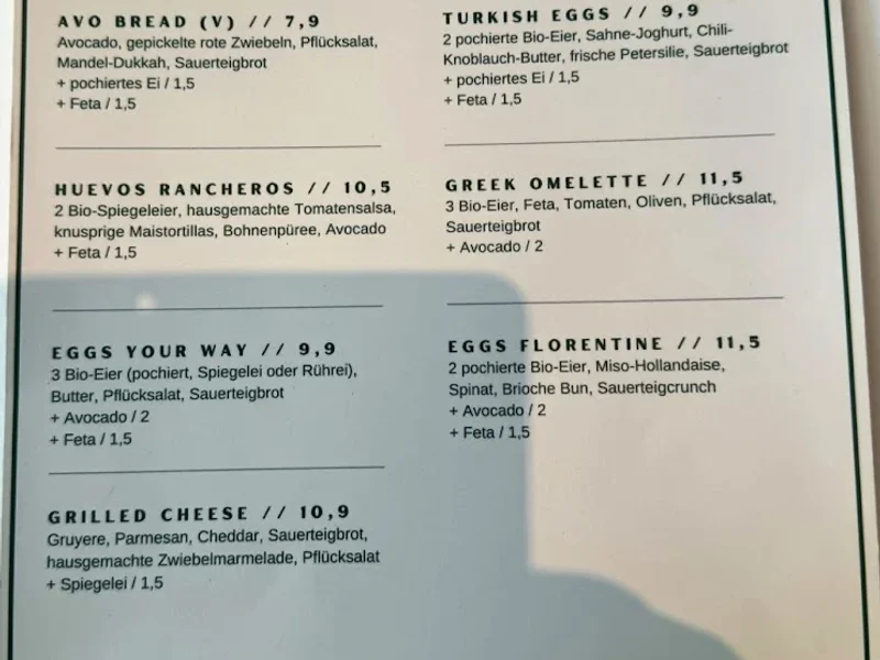 menu 1 of SUNDAYS