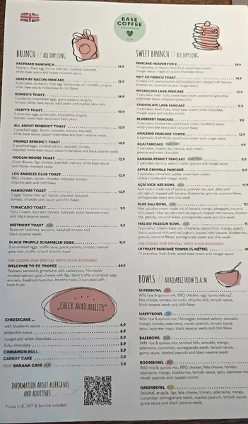 menu 1 of BASECOFFEE® Nürnberg
