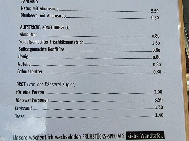 menu 0 of café egg