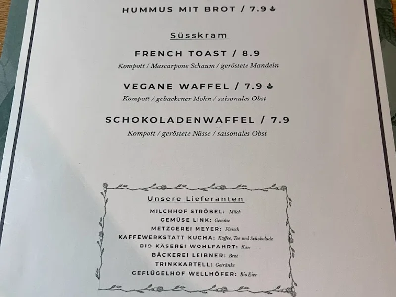 menu 1 of Deins & Meins