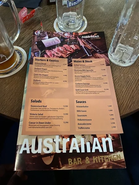 menu 0 of Australian Bar & Kitchen