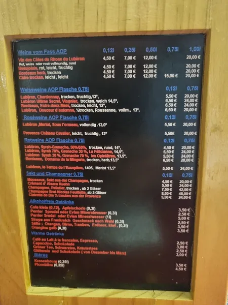 menu 1 of Le Tonneau Bistro
