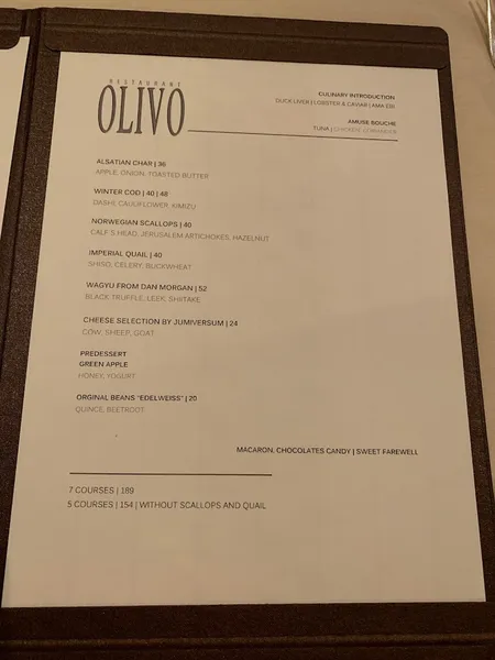 menu 0 of Restaurant OLIVO