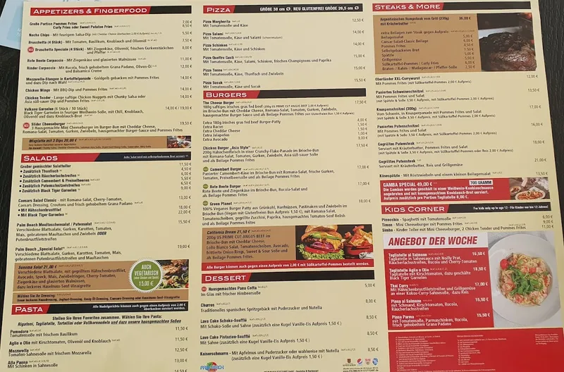 menu 0 of Palm Beach Stuttgart