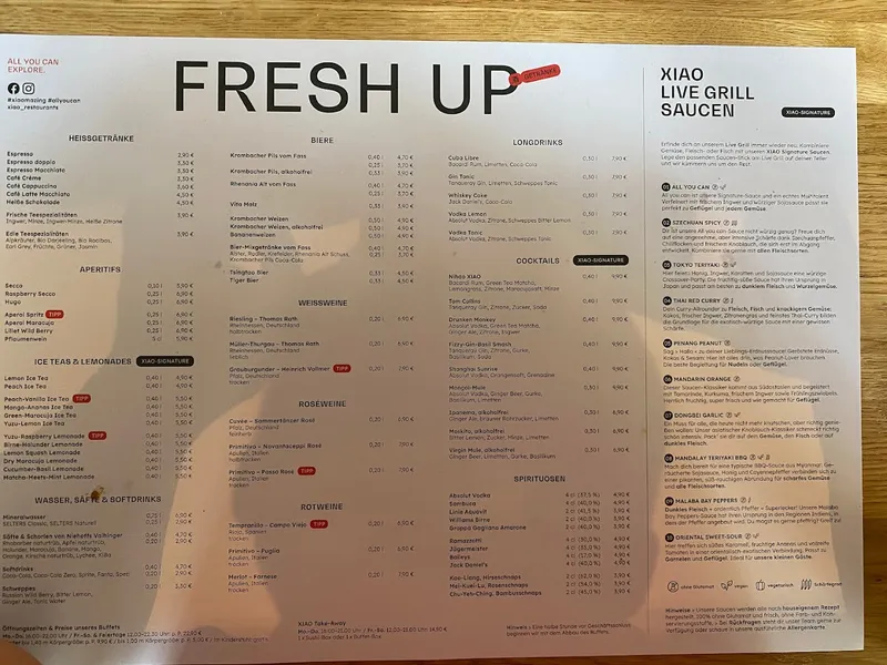 menu 2 of XIAO Gelsenkirchen