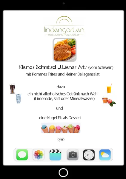 menu 2 of Lindengarten