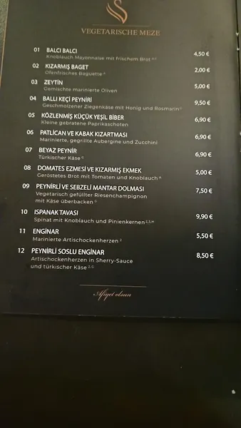 menu 1 of Savarona Restaurant