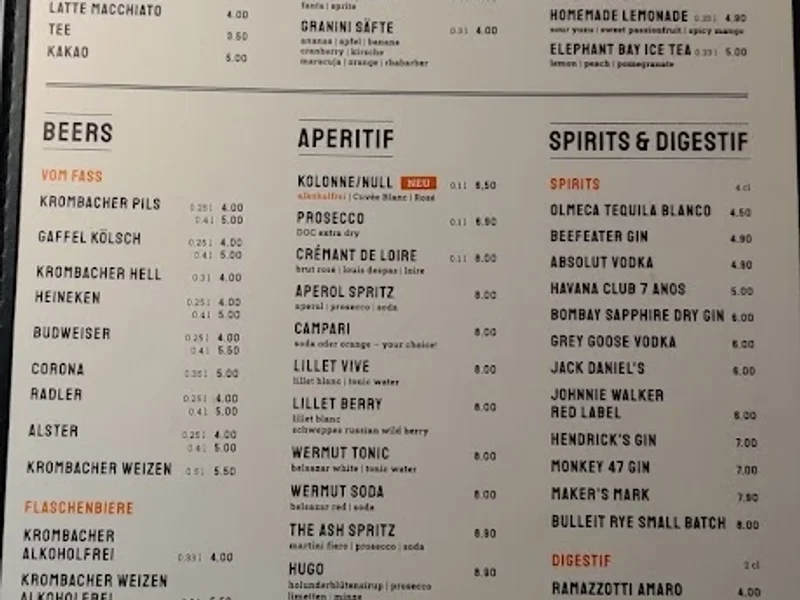 menu 2 of The ASH Köln MesseCity