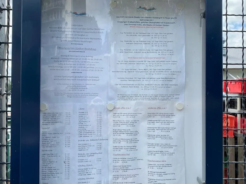 menu 1 of Sürther Bootshaus