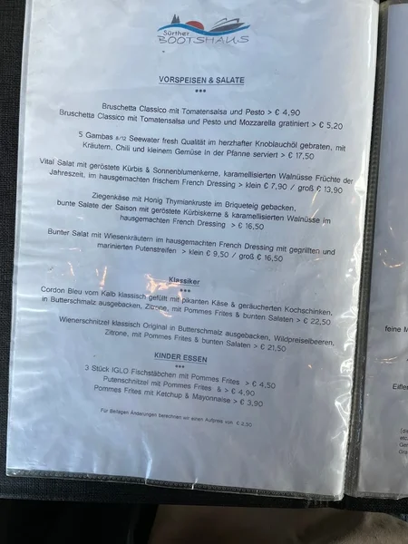 menu 2 of Sürther Bootshaus