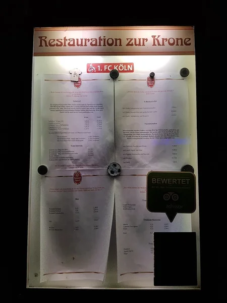menu 0 of Restauration Zur Krone