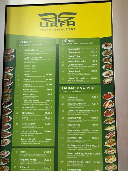 menu 0 of As Urfa Kebap Restaurant