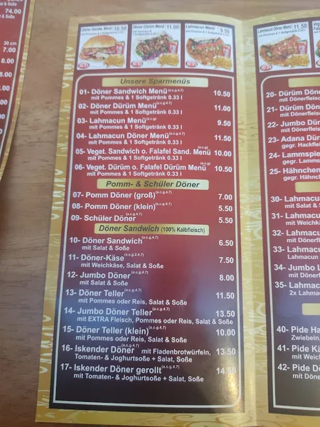 menu 1 of Dornbusch Kebap Haus