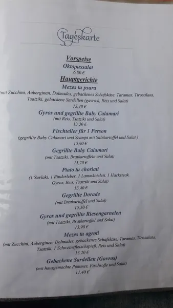 menu 2 of Restaurant Am Rosenhang