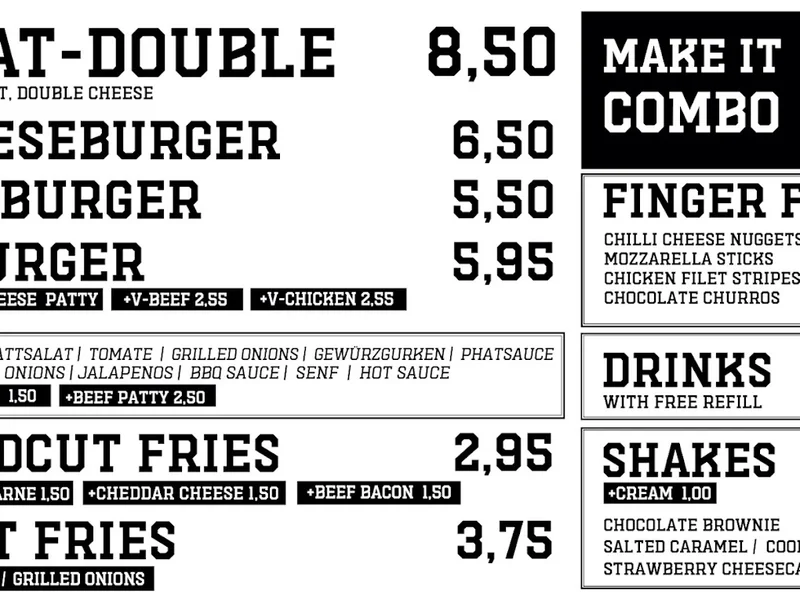 menu 1 of Phatburgers