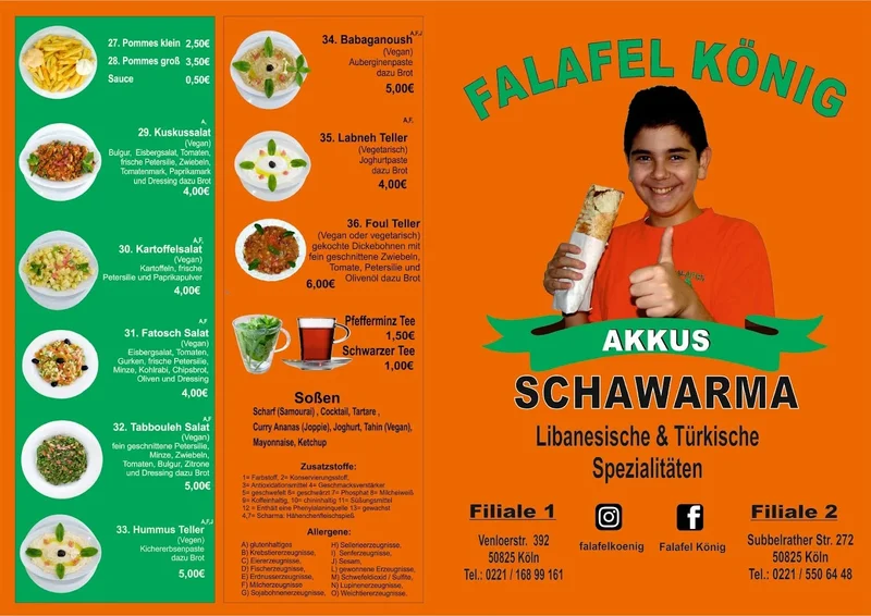 menu 1 of Falafel König