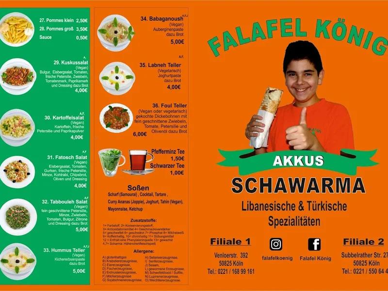 menu 1 of Falafel König