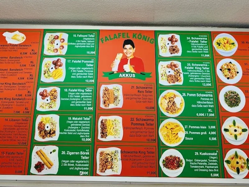 menu 2 of Falafel König