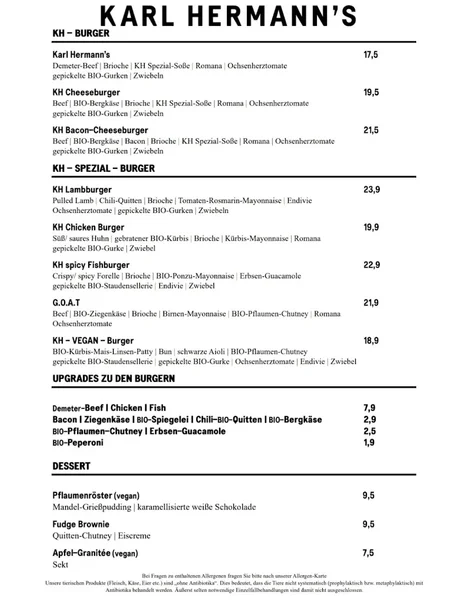 menu 2 of Karl Hermann's