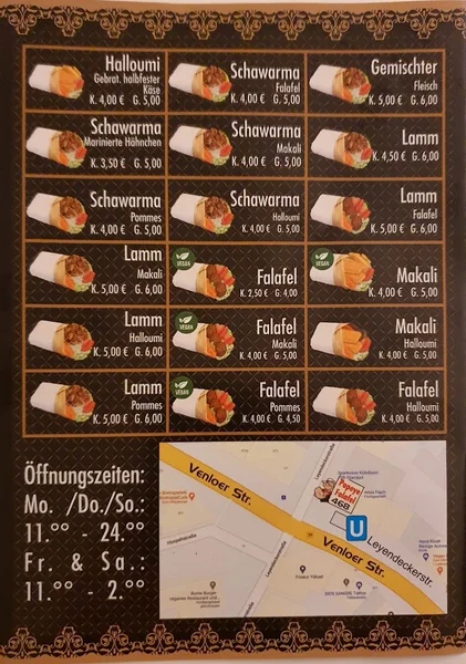 menu 1 of FALAFEL POPEYE (Venloer Str.)