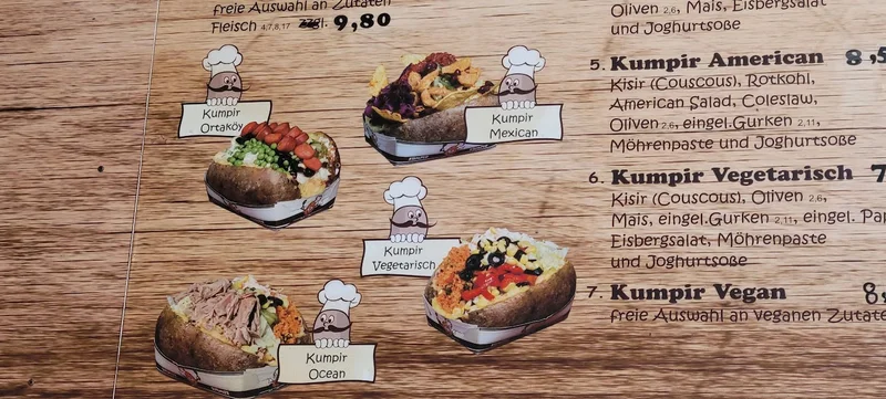 menu 2 of Mr. Kumpir