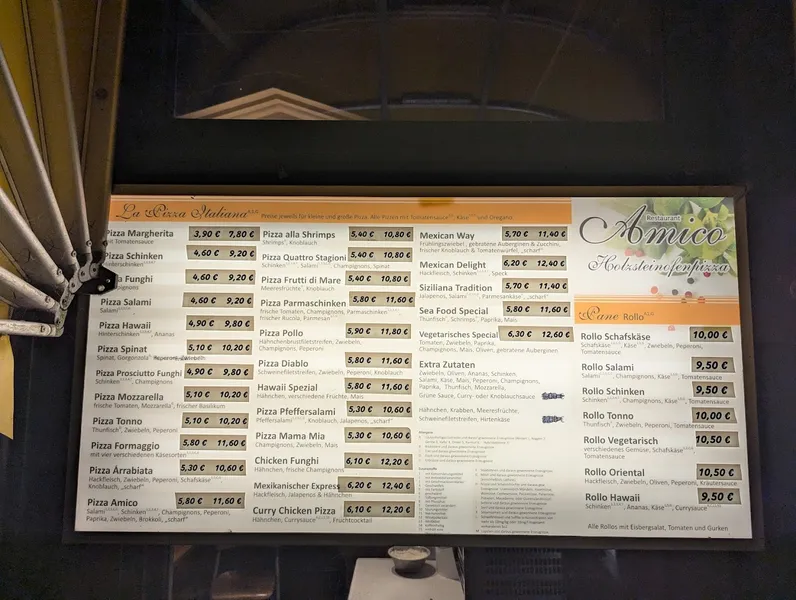 menu 1 of Amico