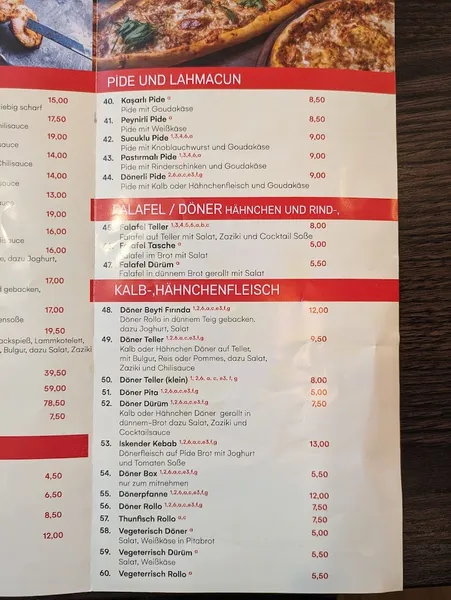 menu 1 of Bodrum