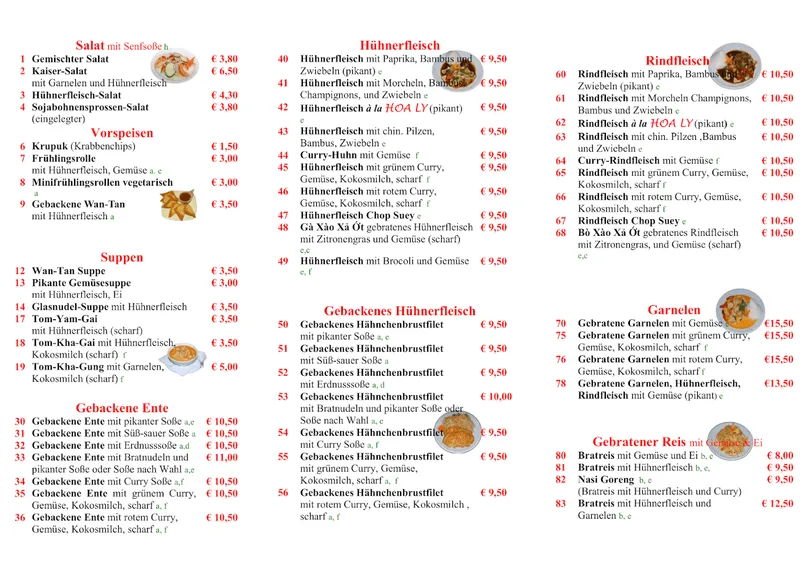 menu 0 of Hoa Ly - Asiatische Küche
