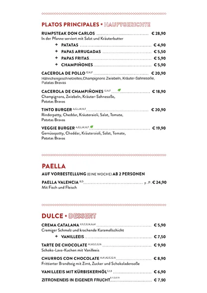 menu 2 of TINTO