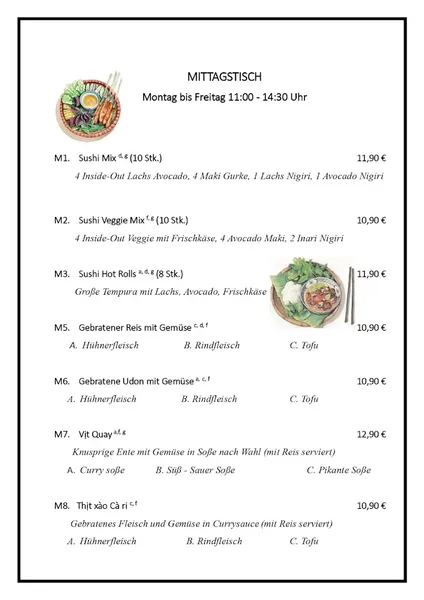 menu 1 of Mr.Trung Viet Cuisine - Sushi